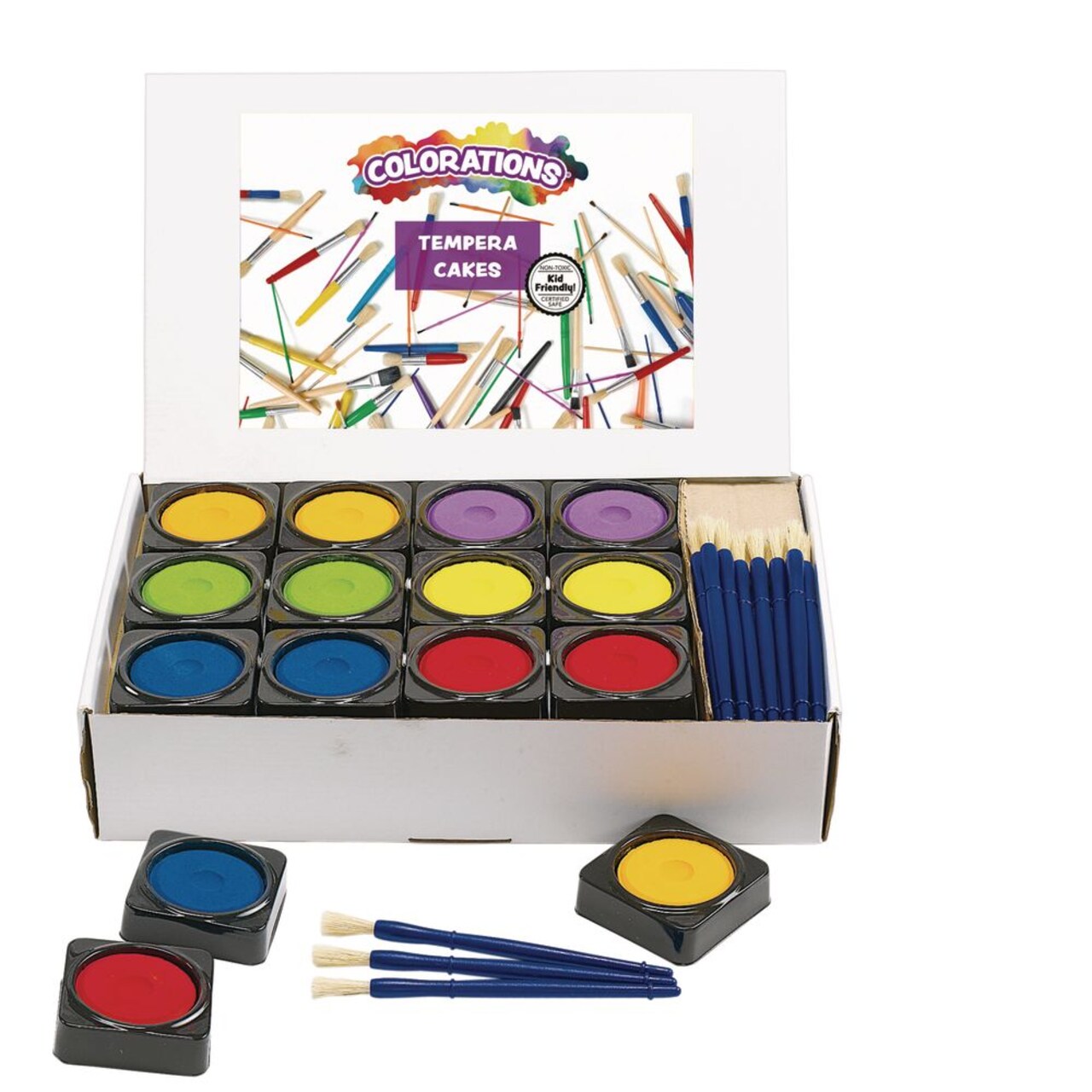 Colorations Large Tempera Cakes, Paint Cakes, Set of 36, Paint for kids, Childrens Paint, Assorted Colors, Non Toxic Paint, Individual Cakes, Painting Supplies, Art Supplies,Classroom Suppies